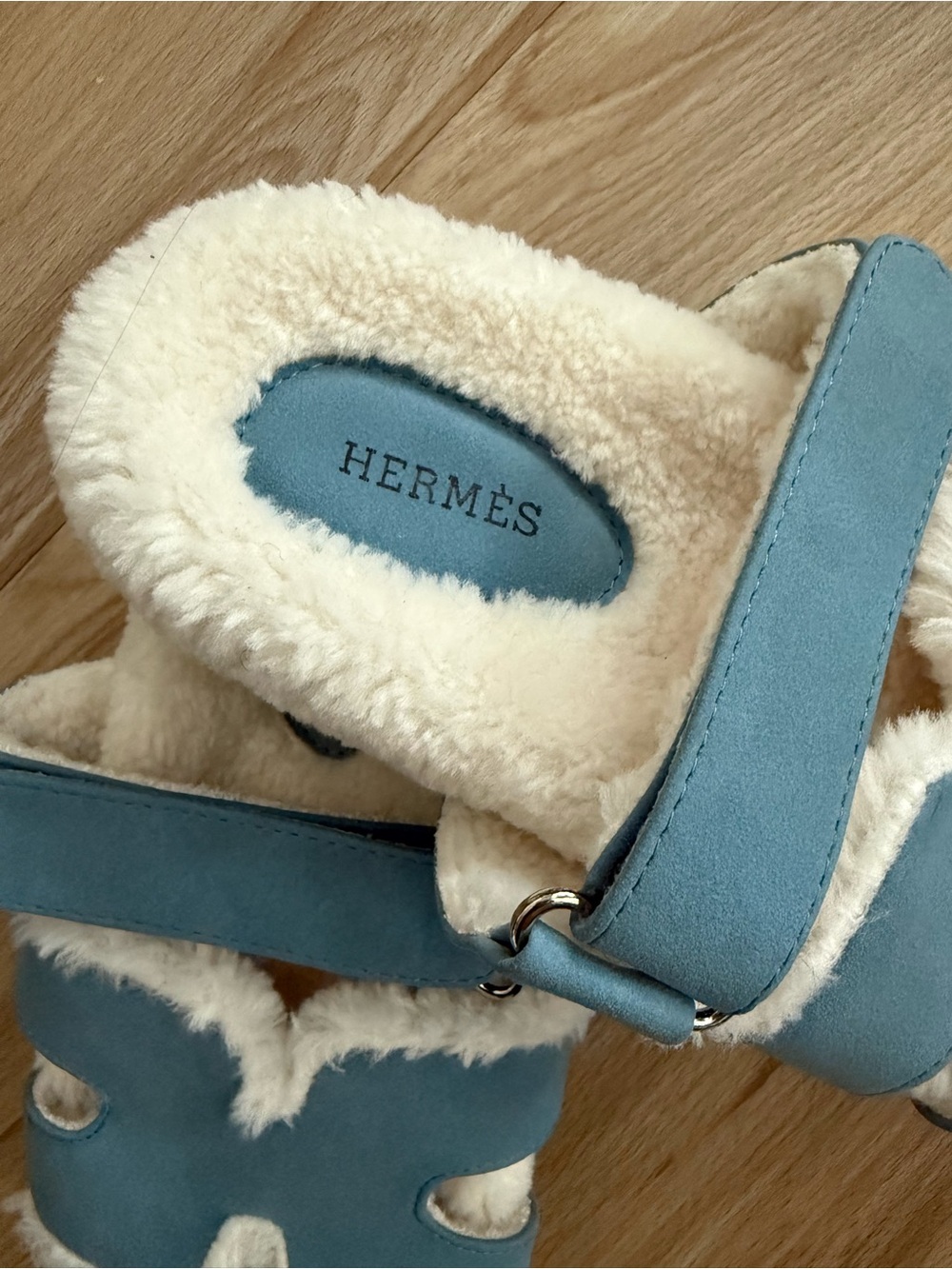 Hermes Blue Chypre Sandals - Picture 7 of 8